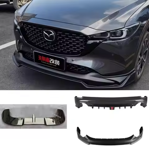 ABS Matte Black BodyKit For MAZDA CX-5 CX5 2022 2023 2024 Car Front Bumper Lip Rear Diffuser Spoiler