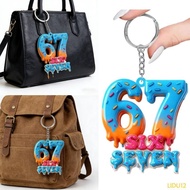 Lidu12 67 Memes Keychain Funny 67 Keychain Key Bag Charm Car Keyrings 67 Pendants Charm for Bag Hand