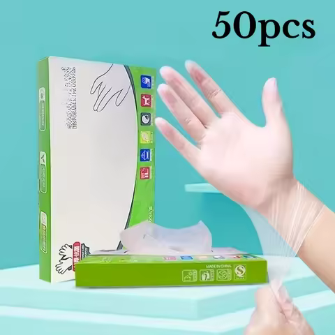 50pcs of Disposable Gloves,TPE Gloves,Disposable TPE Gloves Film Gloves,Suitable for Household Clean