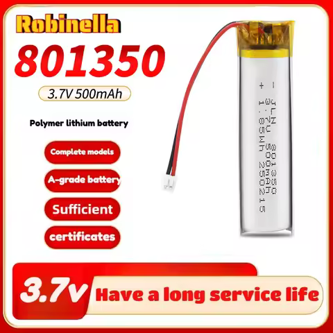 1-10pcs 801350 3.7V Rechargeable Polymer Lithium Battery 500mAh Suitable for Small Fan Electric Toot
