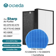 For Sharp Air Purifier KC-D61 KC-D60 Hepa Filter FZ-D60HFE Deodorizing filter FZ-D60DFE FZ-G60DFE Hu