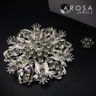 AROSA JEWELS Classic Series 2-in-1 set brooch pin kerongsang D11-02 (7.3cm x 7.3cm)