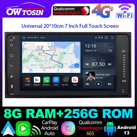 UIS7862 8+256G Android 13 Car Radio GPS Navigation Stereo Screen Universal 7 Inch Full Screen Touch 