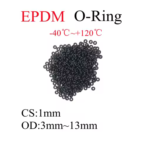 50pcs EPDM O-Ring Gasket CS 1mm OD 3mm ~ 13mm EPDM Automobile Nitrile Rubber Round O Type Corrosion 