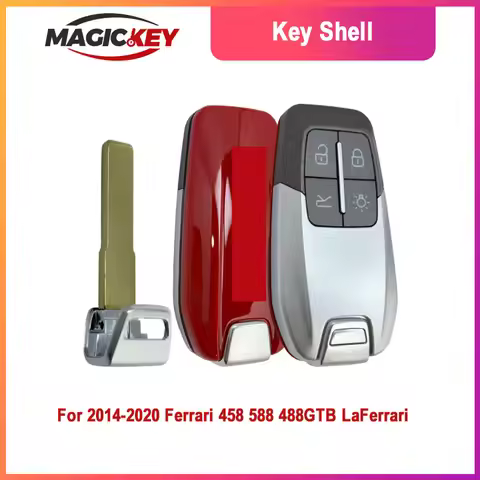 Magickey Replacement 4 Button Smart Remote Fob Key Shell CS094004 With Blade For 2014-2020 Ferrari 4