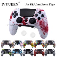 IVYUEEN Water Transform Printing Protective Skin for PlayStation 5 PS5 DualSense Edge Controller Soft Silicone Case Cover