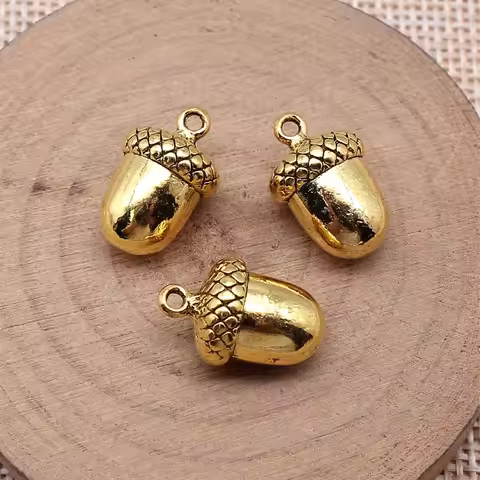 IFOCUS 10pcs/Lot 3D Acorn Charms Hazelnut Charms For DIY Jewelry Making Zinc Alloy 17x10x11mm/0.67x0