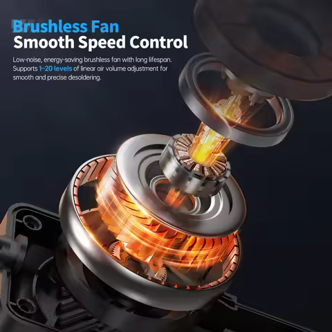 FNIRSI SAG-55 550W Hot Air Gun with Stand Rework LCD Digital Hair Dryer Adjustable Temperature Heat 