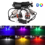 APP Bluetooth Control RGB H11 LED Car LED Headlight H4 H7 HB3 HB4 Turbo LED Car Lights Changeable H1