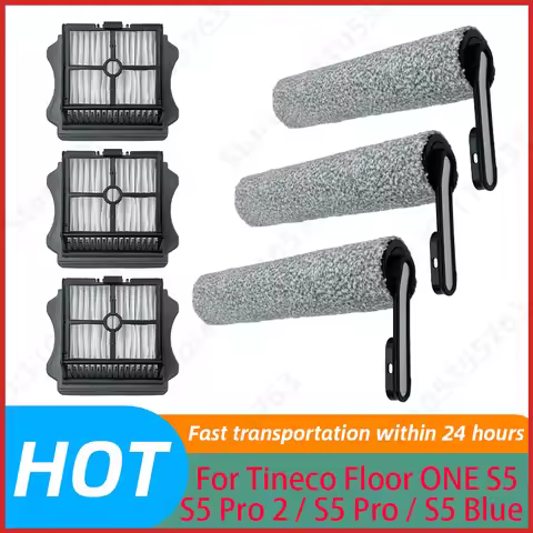 Fit For Tineco Floor ONE S5 / S5 Pro 2 / S5 Pro / S5 Blue Spare Parts steam Roller Brush and Filter 