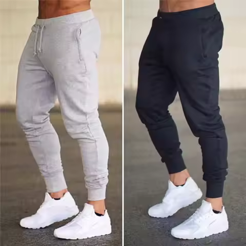Men's running pants fitness football training pants slim fit casual sports pants men's small leg men