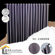 Y2 - 100% Blackout Curtain! COOPER. Langsir Corak kain Tebal, Blackout UV Protection HOOK/EYELET Curtain Window &amp; Door