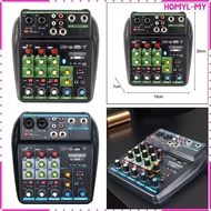 [HomylMY] 4 Channel Mixer USB Digital Mixer for Singing Band Performance DJ Mixing