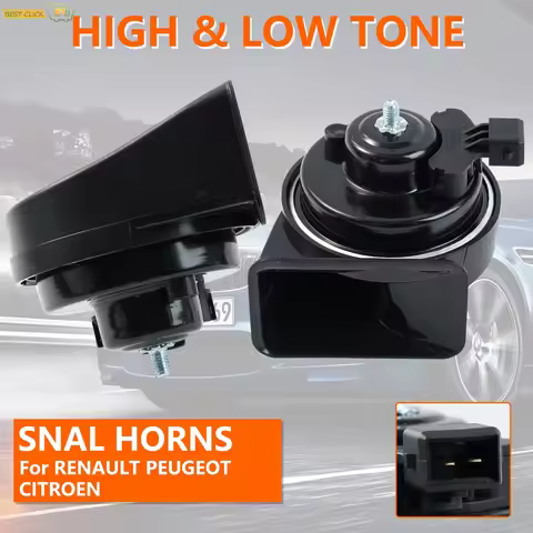 12V 110-125db 410/510Hz High Low Pitch Snail Horn Loud For Peugeot 106 206 307 308 405 406 605 607 8