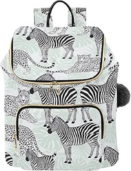 Black White Zebras Leopards Lightweight Backpack Purse, 15L Medium Backpack Purses for Woman