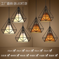 Industrial Style Diamond Three-Head Chandelier Net Catering Dedicated loft Modern Simple Commercial 