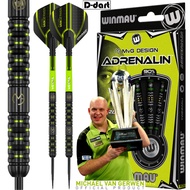 WINMAU STEEL TIP DARTS - 23G Adrenalin (MVG) 90% TUNGSTEN DART SET ORIGINAL STEEL DARTS