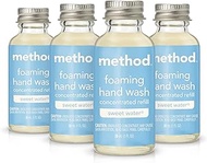 Method Foaming Hand Wash Concentrates Refills, Sweet Water, 4 Recyclable 1 fl oz Refills