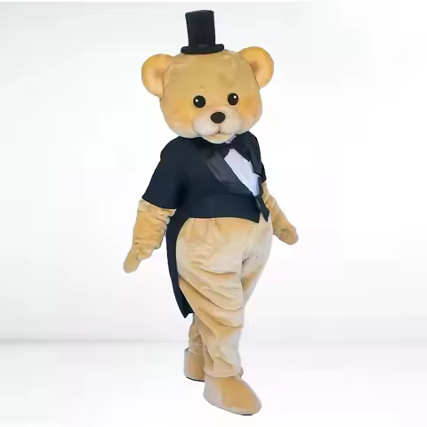 Luxury Teddy Bear Mascot Costume Character Fancy Dress Event Halloween Party Tailcoat Bear Cosplay C