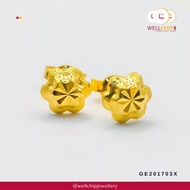 WELL CHIP Flowers Studs Earrings - 916 Gold/Anting-anting Kancing Bunga - 916 Emas