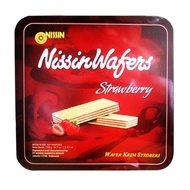 ! NISSIN WAFER DELUXE 700 GRAM CHOCOLATE/STRAWBERRY TIN KALENG KOTAK -