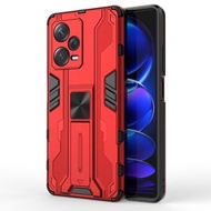 全城熱賣 - 適用於小米 紅米 Note 12 Pro+ China 超音速PC+TPU防摔保護殼 帶支架（紅色）