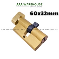 [60x32 1 VND Gold] Heart Lock 60x32mm GOLD PLATED, 6F GOLD-plated lock core 1 key, 3 keys