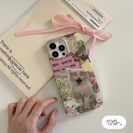 Cat Pattern Case Mobile Phone With Stickers + Fall