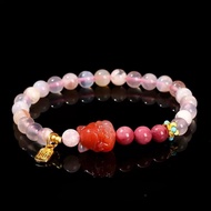 [Lan shop] 6mm cherry blossom agate bead necklace