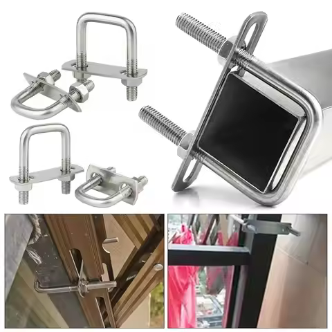 2Sets New Iron Square Clamp With Baffle Screw Pipe U-clamp Right Angle U-bolt M6 Squa Bolt