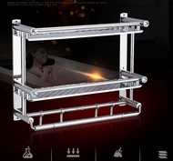 Kệ inox 304 dán tường 3 tầng có móc treo 40cm 60cm không cần khoan tường kệ treo khăn nhà tắm