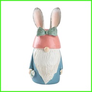 Gnome Statue Easter Bunny Resin Cute Table Centerpiece with Bow and Ears Outdoor Gnomes for Outside 