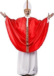 Men’s Pope Costume Halloween Cosplay Pontiff Biblical Catholic Cardinal Bishop Outfit for Adult