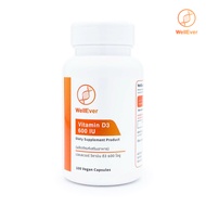 WellEver Vitamin D3 600 IU. 100 Capsules 1 Bottle Wealth D3 600 IU