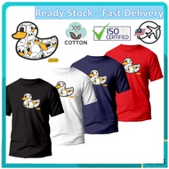 SL-40 [PROMOSI HEBAT] 100% Cotton PANCOAT DUCKIES WHITE DUCK Round Neck Unisex T-Shirt TShirt Lelaki Tops Baju Lelaki Mu