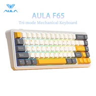 AULA F65 Mechanical Keyboard 67 Keys Tri-mode Hot Swappable RGB Light 62% Layout Wireless Keyboard