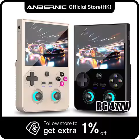 ANBERNIC RG 477V Retro Handheld Game Console 4.7-inch Touchscreen Dimensity 8300 Android 14 WiFi Blu