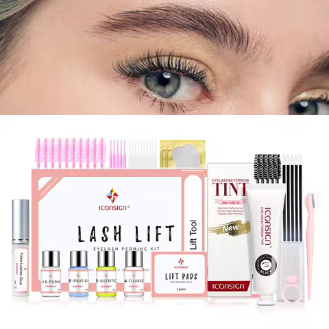 ICONSIGN Upgrade Version Lash Lift Kit and New Eyelash Eyebrow Tint Kit Eyelash Lifting Dye Eyelash 