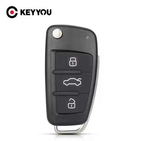 KEYYOU 1PCS 3 Button Folding Remote Car Key Case Shell Fob For Audi A2 A3 A4 A6 A6L A8 Q7 TT Key Fob
