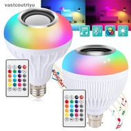 Vas E27 RGB Smart  Speaker Music Bulb Colorful Dimmable Light Bulb With Remote Control 12W Led Bulb 