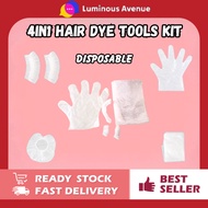 4in1 Disposable Hair Dye Tools Kit Hair Color Dying Rebonding Colour Ear Cap Cutting Cape Glove Ear 