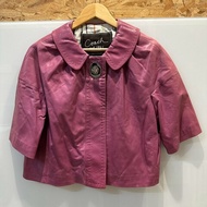 【美收精品】coach 紫色皮革短版外套 4-98【隔月月中將轉賣至日本 上架期限30天】