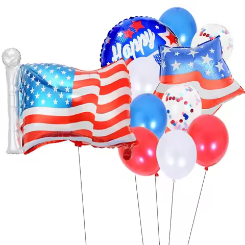 11pcs Independence Day Balloons Set 4th of July USA Flag Balloon Patriotic Party Decoration American