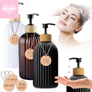 [guyumao] 1/3pcs 500ML Striped Bottles For Shampoo, Body Wash, And Conditioner, Kitchen/Bathroom Soa
