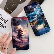 Iphone 14 / ip 14 pro / ip 14 pro max / ip 14 plus case printed with Japanese landscape