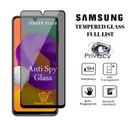 LAYAR HITAM Tempered Glass Anti Spy Full Screen Samsung A55 5G A35 5G A22 4G A22 5G A32 4G A32 5G A42 5G A52 A52 5G A52s A52s 5G A71 A71 5G A72 5G Anti Scratch Glass Full Screen Protector Black List Screen