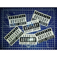 Sticker Paretal Advisory Explicit Content | Sticker cutting Paretal Advisory Explicit Content