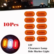10x 6-LED 12V Side Marker Lights Clearance Rear Lights Indicator Turn Signal Lamps Truck Caravan Tra