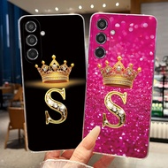 Casing For Samsung M35 M55 M55S F55 C55 5G Phone Case Fashion Crown Letter Clear Soft TPU Jelly Back