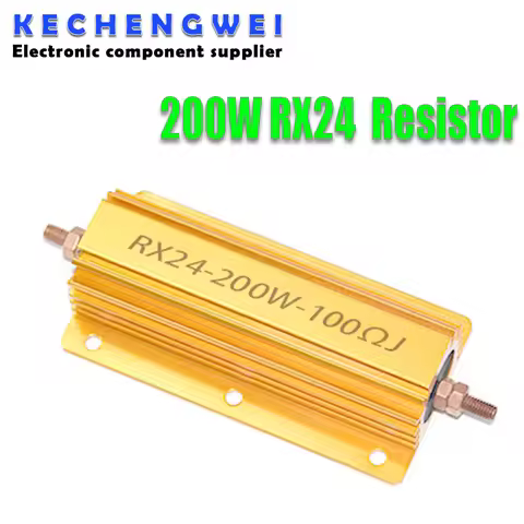 200W RX24 Aluminum Power Metal Shell Case Wirewound Resistor 0.1 ~ 1K 0.15 0.2 0.5 1 2 4 6 8 10 15 2